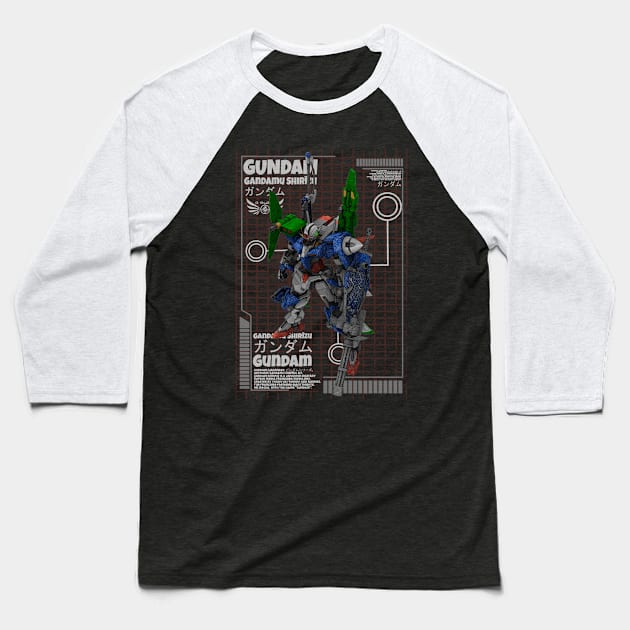 GN-001 Gundam Exia Baseball T-Shirt by gblackid